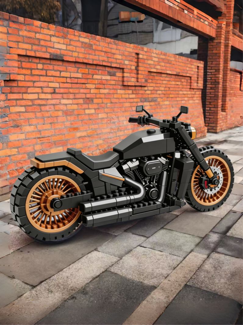 Finished custom brick motorcycle model