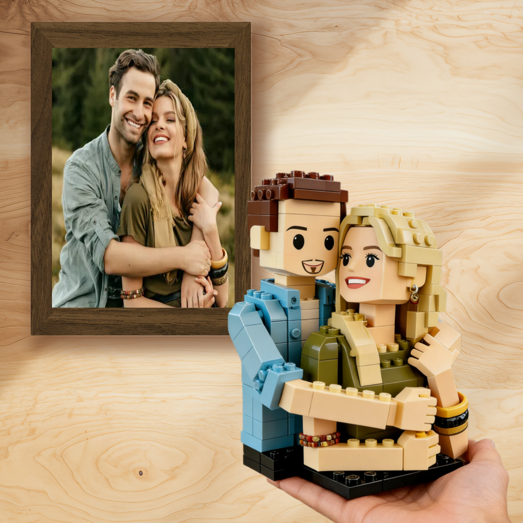 Custom Brick Figure | Personalized Minifigure from Your and Your Friend's Photo