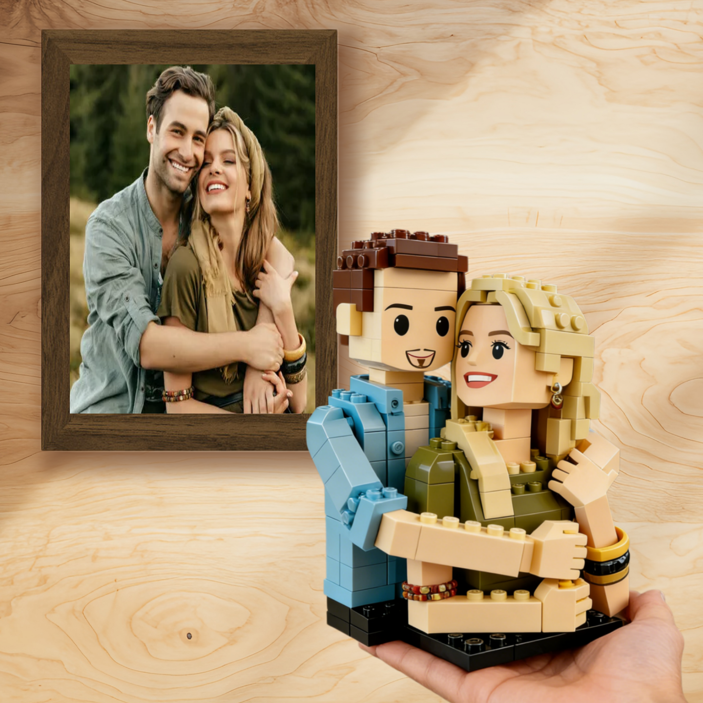 Custom Brick Figure | Personalized Minifigure from Your and Your Friend's Photo