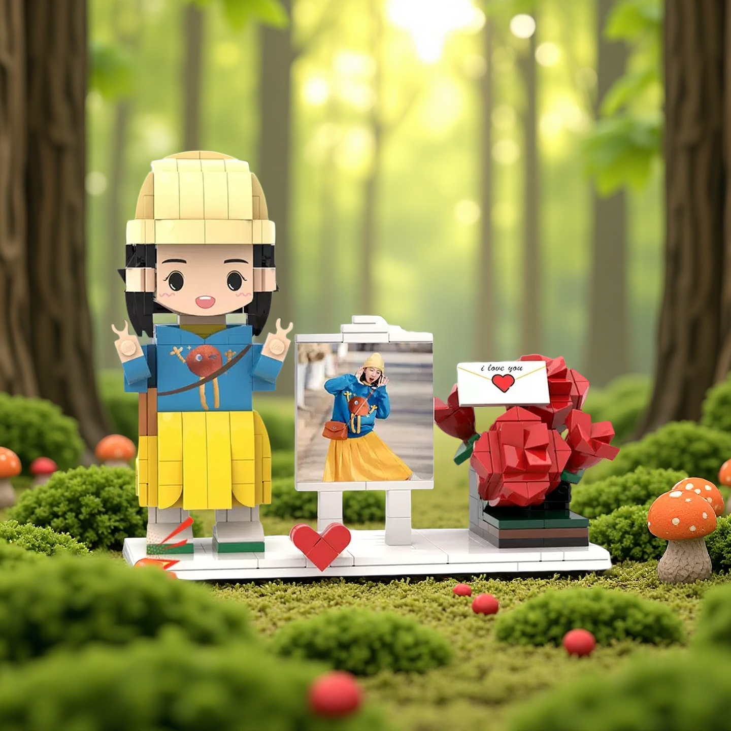 Custom Valentine's Day Minifigure – Personalized Brick Couple Gift