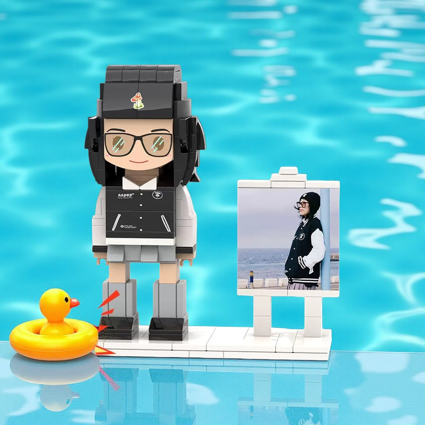 Custom Minifigure Photo Frame – Personalized Brick Figure with Your Photo