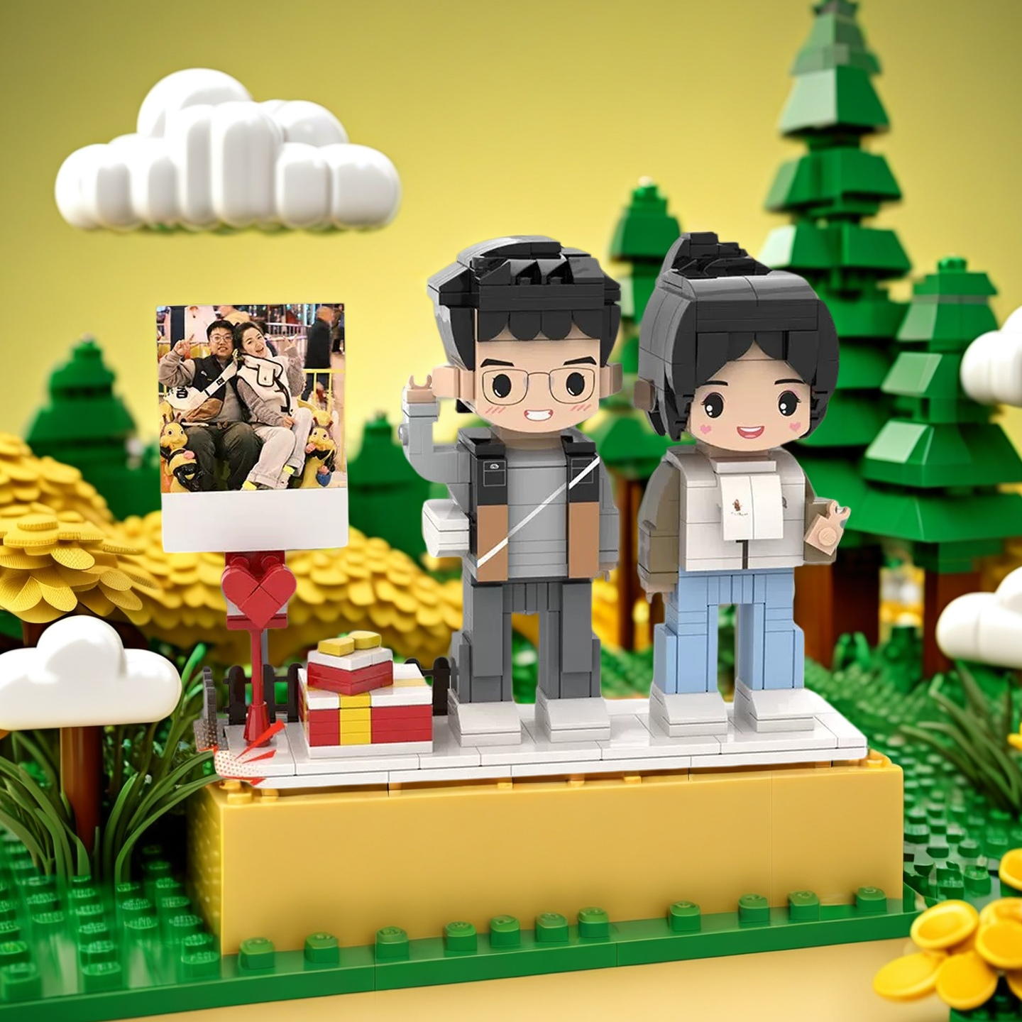 Custom Minifigure Photo Frame – Personalized Brick Figure with Your Photo