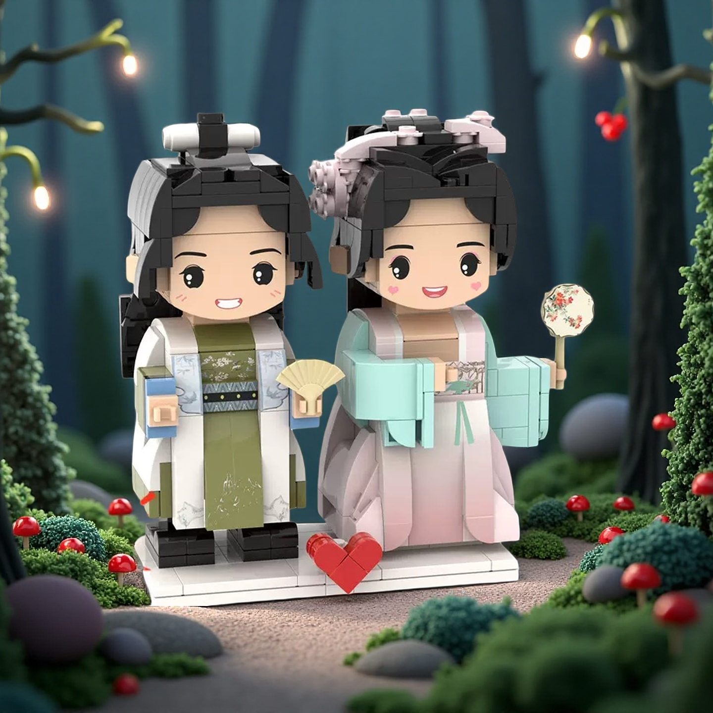 Custom Valentine's Day Minifigure – Personalized Brick Couple Gift