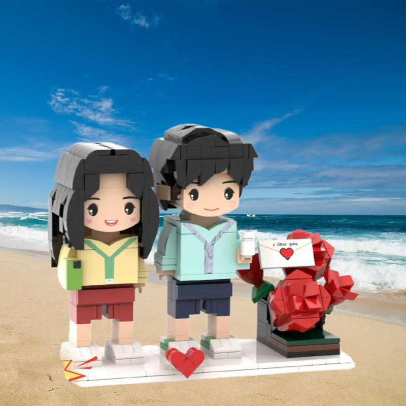 Custom Valentine's Day Minifigure – Personalized Brick Couple Gift
