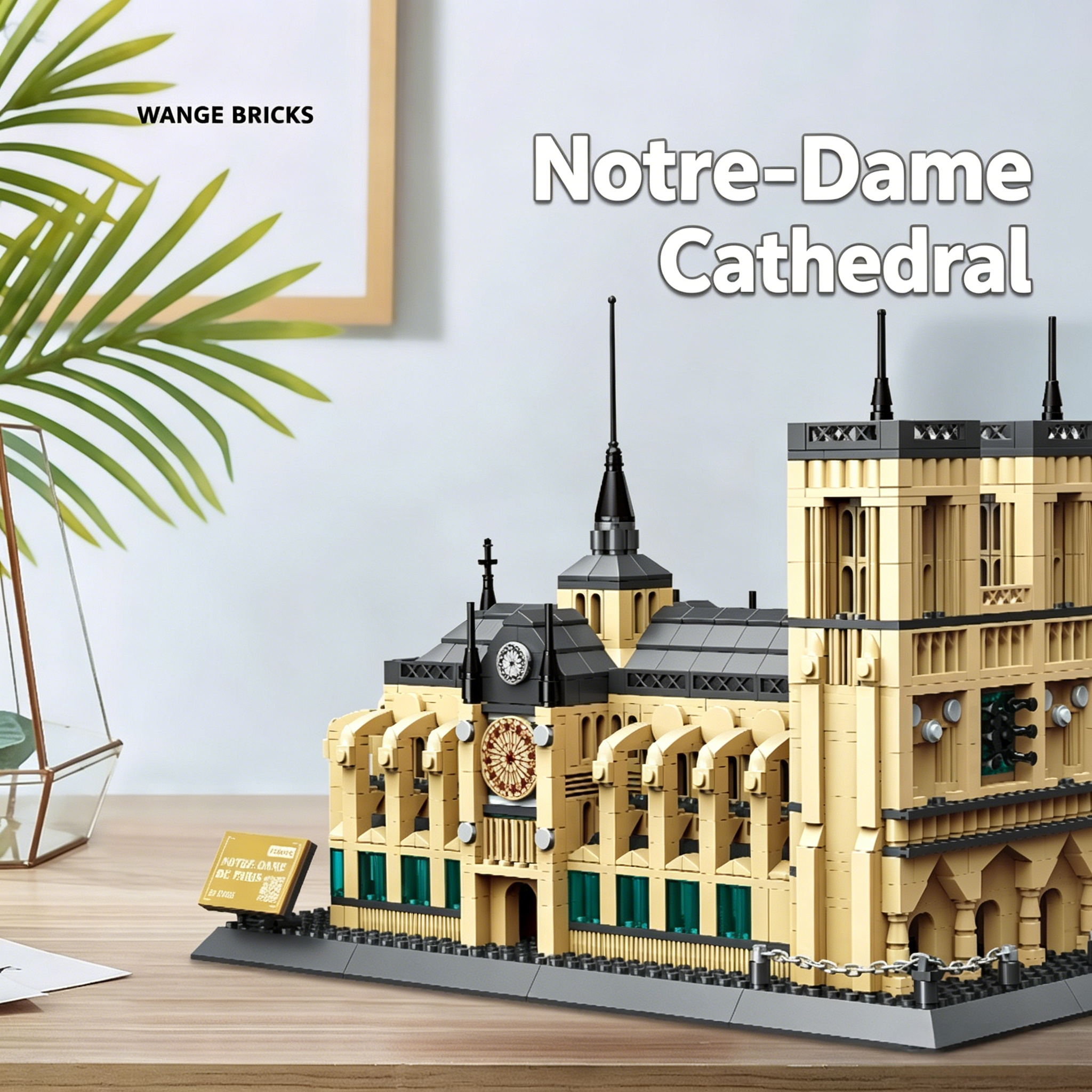Maquette 3D de la Cathédrale Notre-Dame de Paris | 1382 pièces Modèle d'Architecture Gothique | Meilleur Cadeau pour les Amateurs d'Architecture et d'Histoire