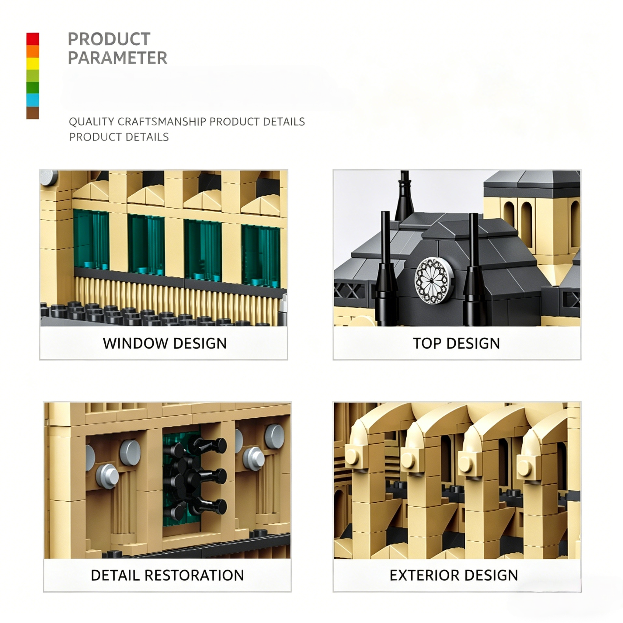 Maquette 3D de la Cathédrale Notre-Dame de Paris | 1382 pièces Modèle d'Architecture Gothique | Meilleur Cadeau pour les Amateurs d'Architecture et d'Histoire