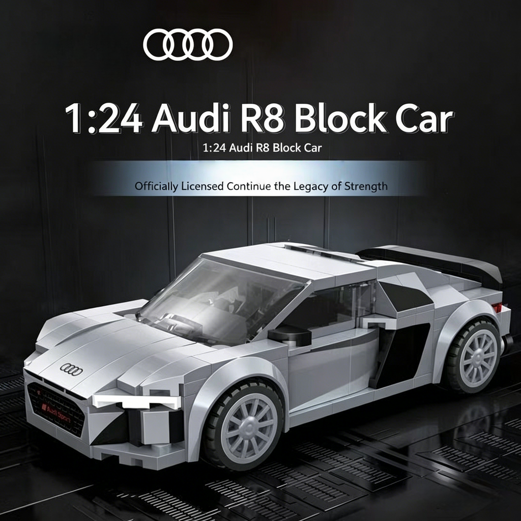 Audi R8 Coupe 199pcs Building Blocks | 1:24 Scale Speed Champion Brick Car Model | Best Gift for Audi Fans & Car Lovers