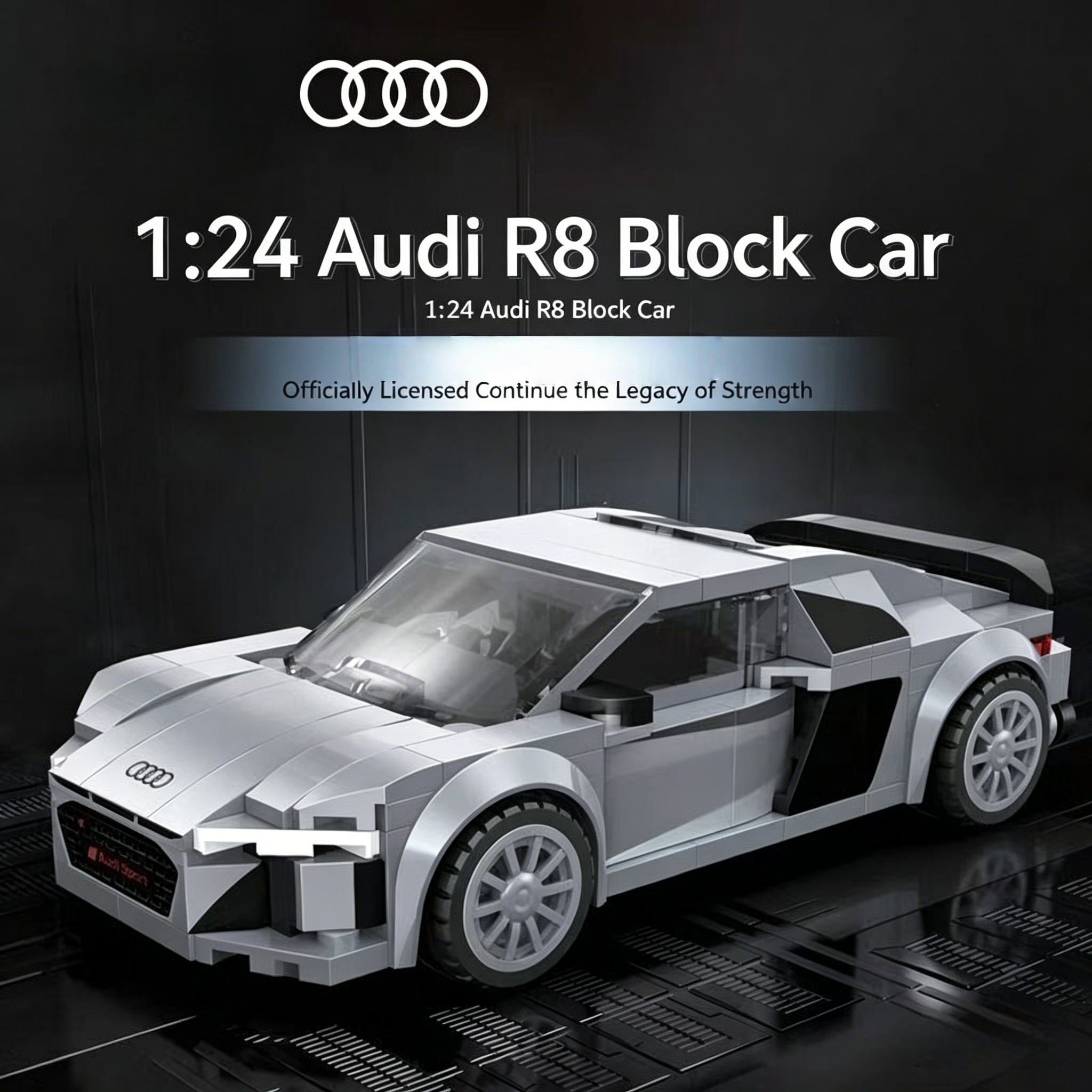 Audi R8 Coupe 199pcs Building Blocks | 1:24 Scale Speed Champion Brick Car Model | Best Gift for Audi Fans & Car Lovers