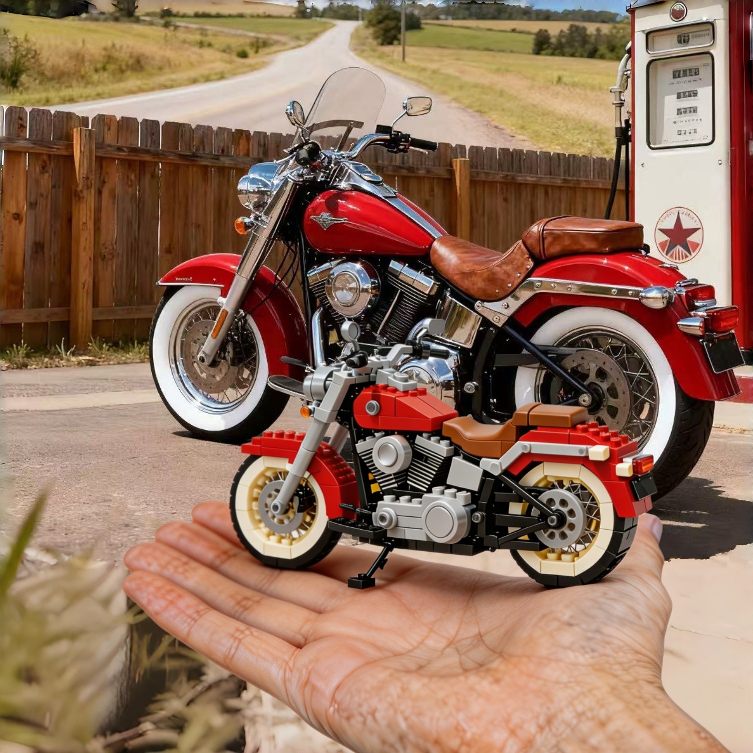 Custom Motorcycle Brick Set — Built From Your Photo
