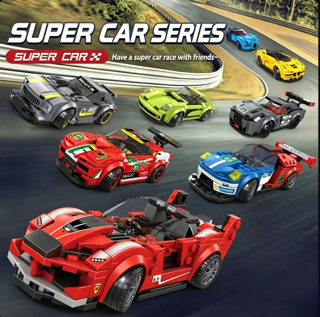 Cool Racing Car Bricks Collection Set | F1 Formula Sports Car Building Toy | Multiple Controllable Parts