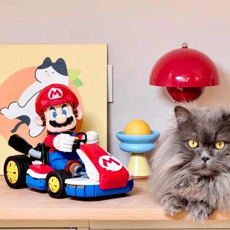 Mario Kart Building Block Set – Large-Scale Mario Figure with Iconic Racing Kart