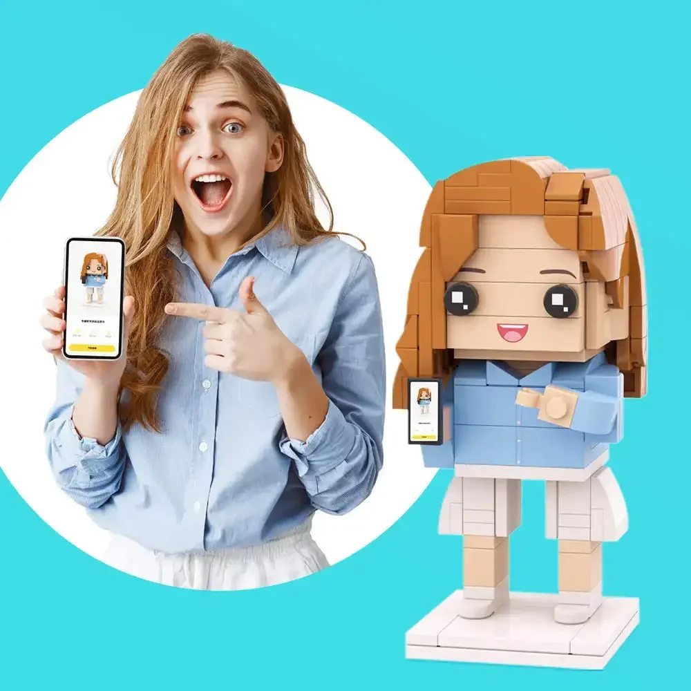 Custom Brick Figure | Personalized Minifigure from Your and Your Friend's Photo