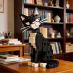 Overdramatic Side-Eye Cat Brick Set – Funny Aloof Cat Model🐈‍⬛