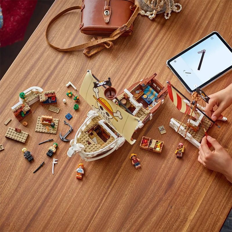 One Piece Going Merry Pirate Ship Building Block Set – 1376 Pcs | 6 Minifigures | Netflix Series