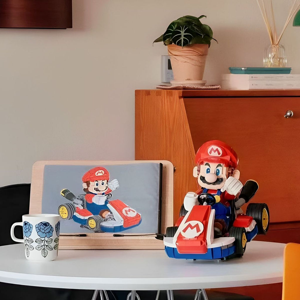 Mario Kart Building Block Set – Large-Scale Mario Figure with Iconic Racing Kart