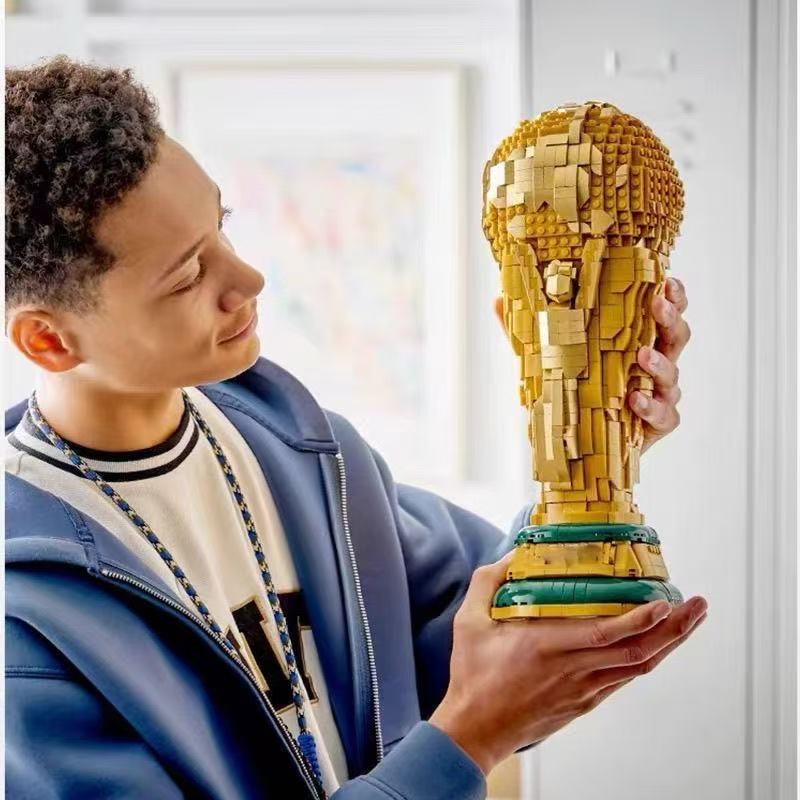 2842pcs FIFA World Cup Trophy Replica Building Kit | Gold Champion Cup 3D Brick Model | Best Gift for Football Fans 2026