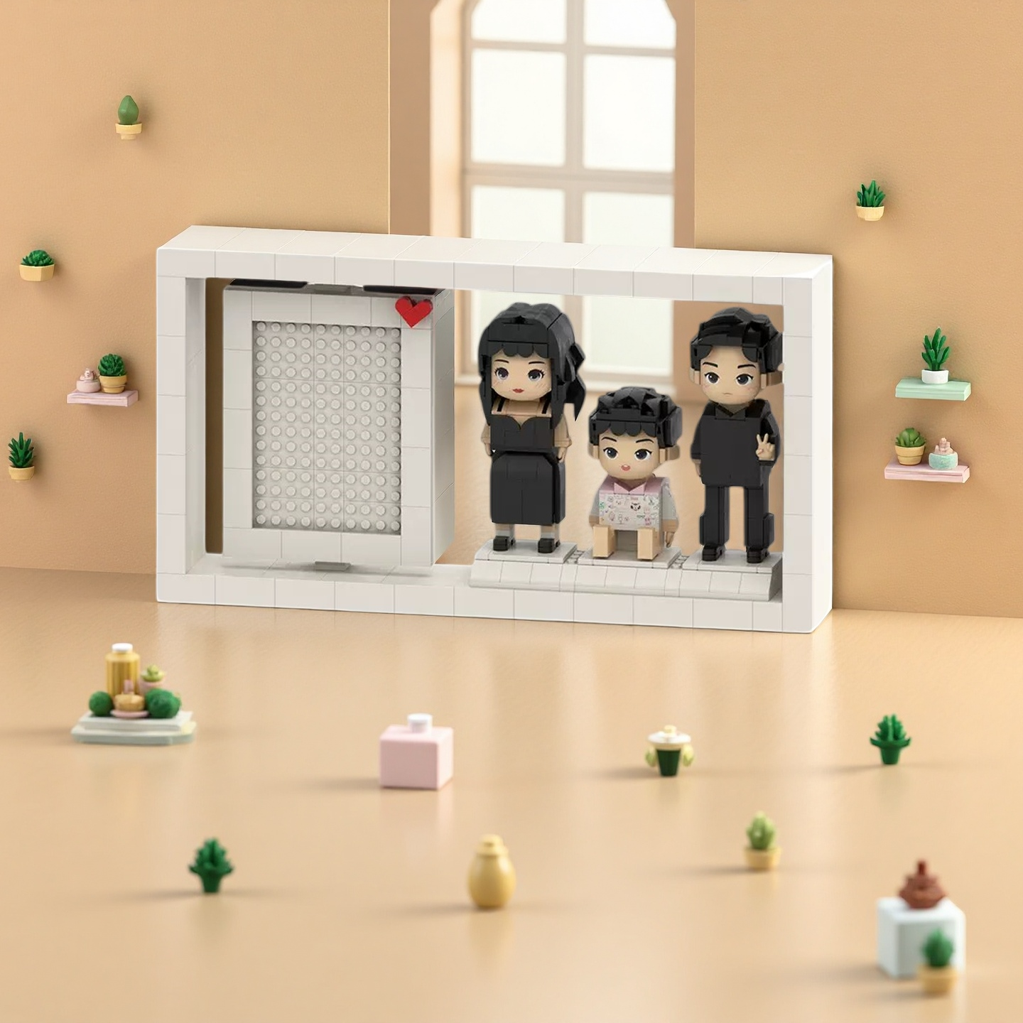 Custom Minifigure Photo Frame – Personalized Brick Figure with Your Photo