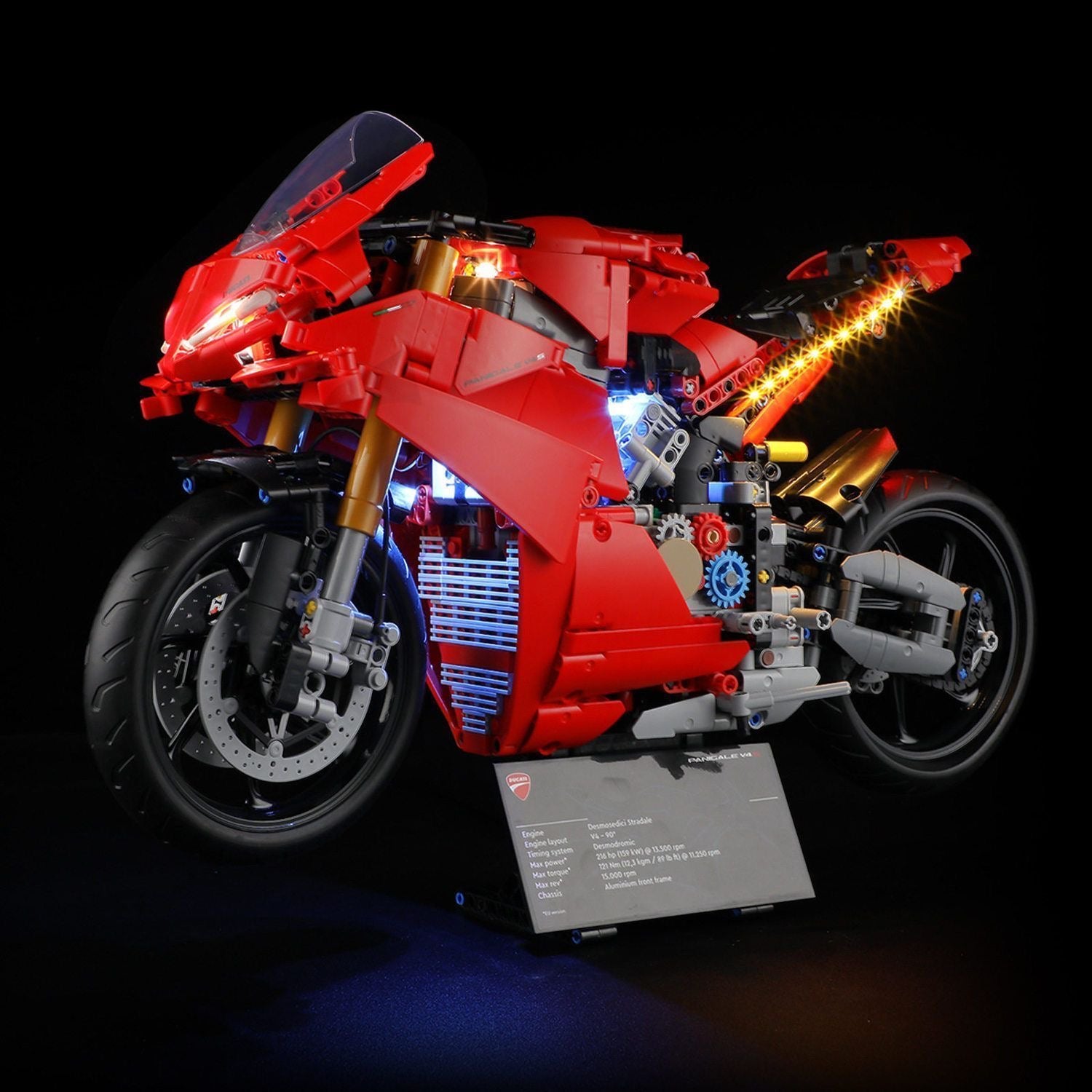 Ducati Panigale V4 S Building Block Set with LED Light Kit – 1603 Pcs