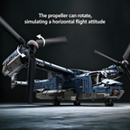 V-22 Osprey Tiltrotor Aircraft Building Block Set – 1480 Pcs | 70.7cm | 360° Rotating Propellers & Sliding Landing Gear