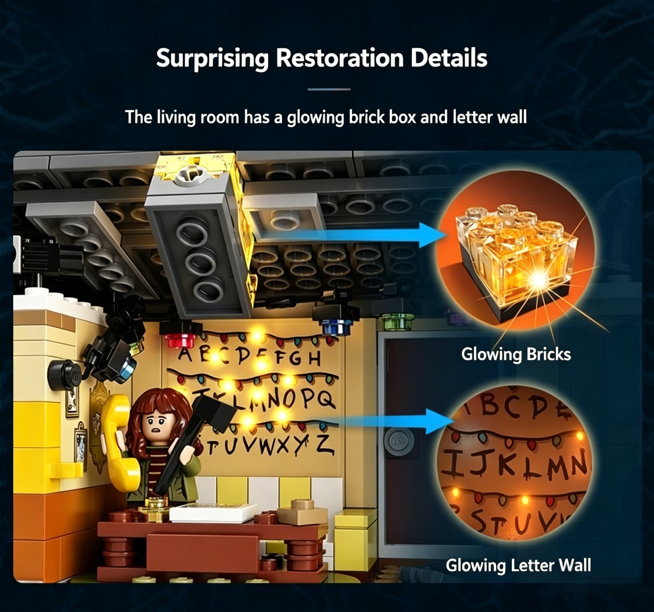 Stranger Things: The Upside Down Building Block Set – 2287 Pcs | 8 Minifigures | Glowing Bricks