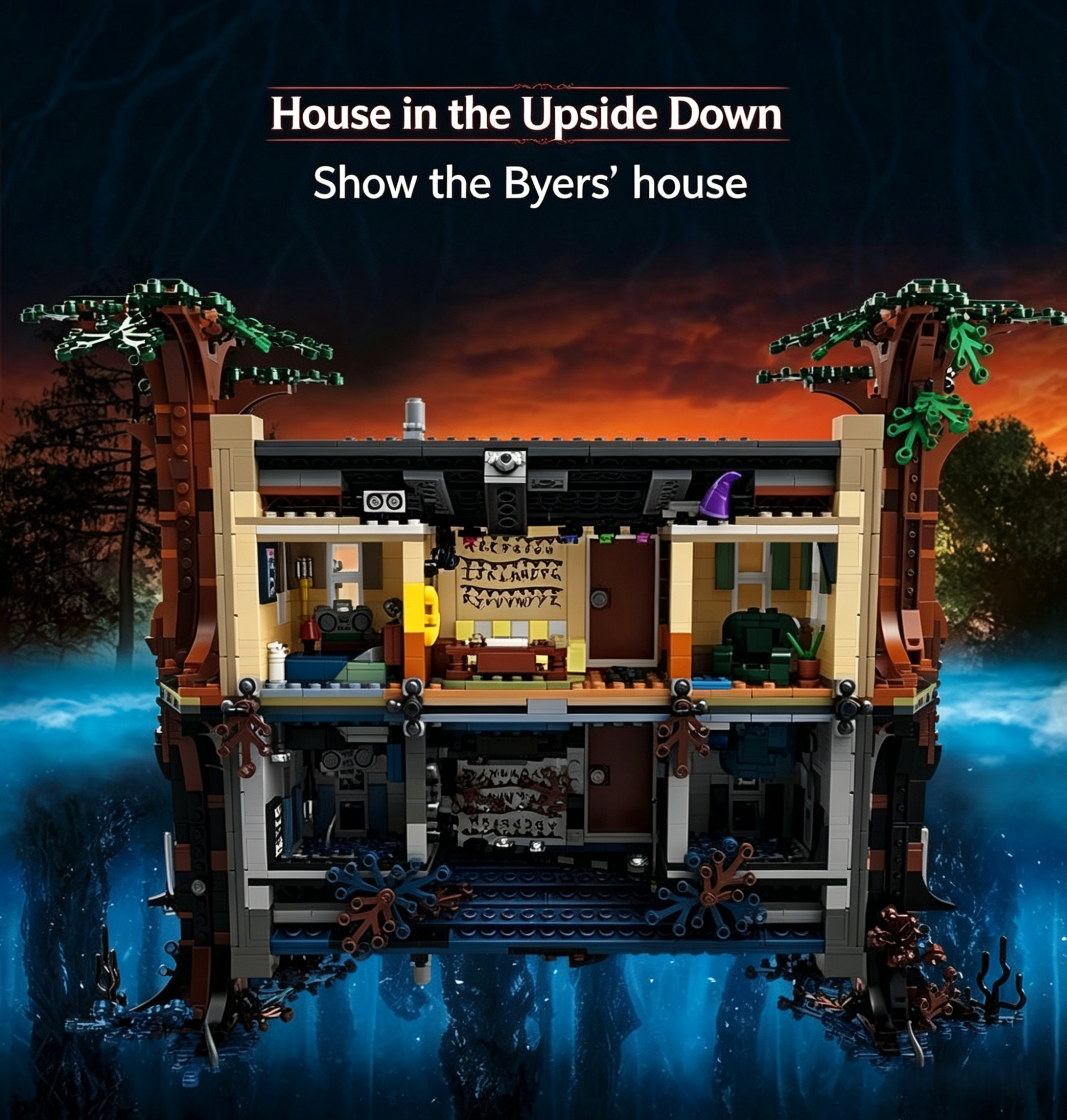 Stranger Things: The Upside Down Building Block Set – 2287 Pcs | 8 Minifigures | Glowing Bricks