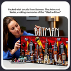 Batman: The Animated Series – Gotham City Skyline Building Block Set | 76cm Wall Display | 4 Minifigures