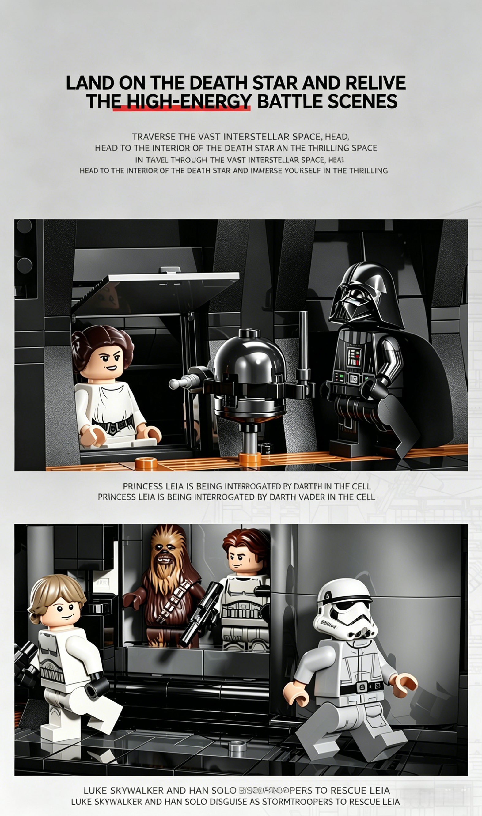 Star Wars Death Star Building Block Set – 9023 Pcs | 79cm | Multi-Level Interior Scenes & Minifigures