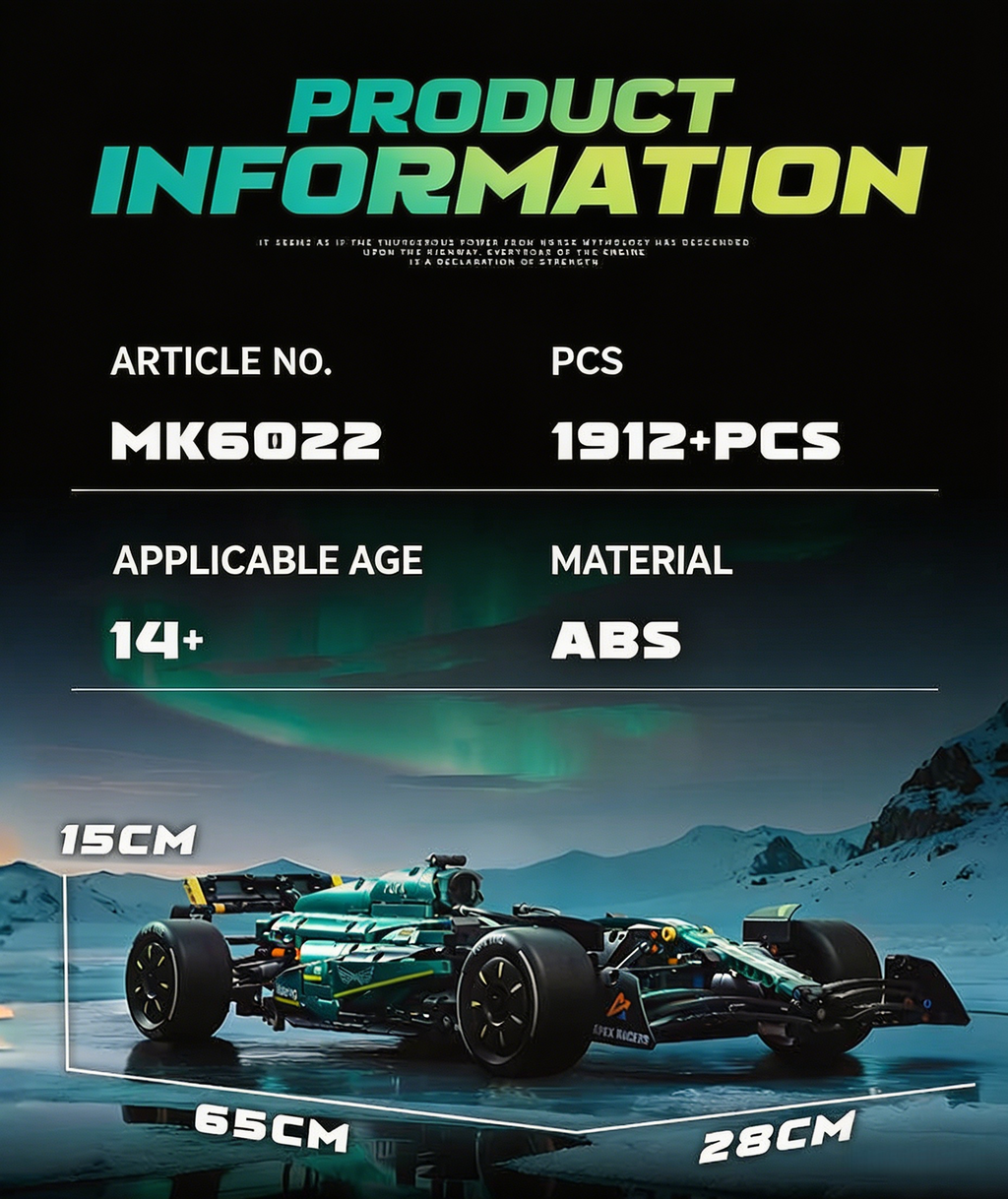 65CM F1 Formula 1 Racing Car Building Set – British Racing Green Edition