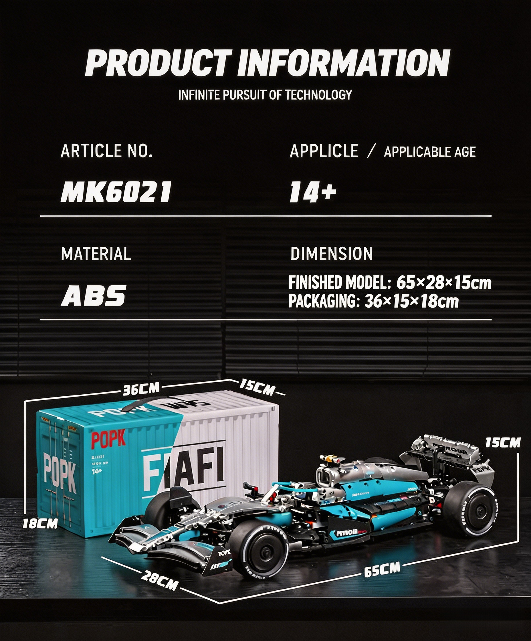 1:8 Scale Mercedes-AMG W14 F1 Performance 1936 PCS Building Set - MK6024