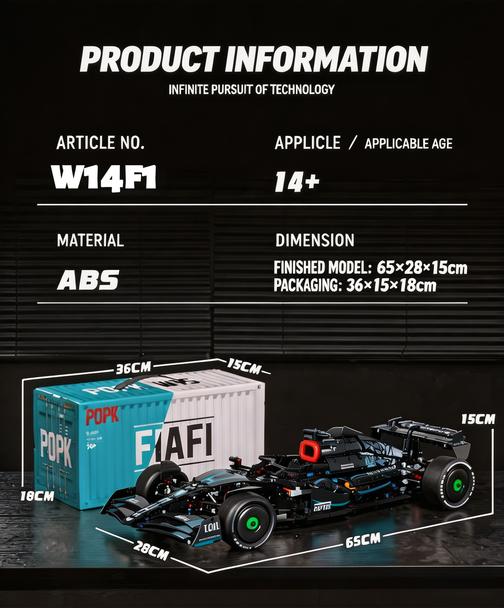 1:8 Scale Mercedes-AMG W14 F1 Performance 1936 PCS Building Set - MK6024