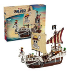 One Piece Going Merry Pirate Ship Building Block Set – 1376 Pcs | 6 Minifigures | Netflix Series