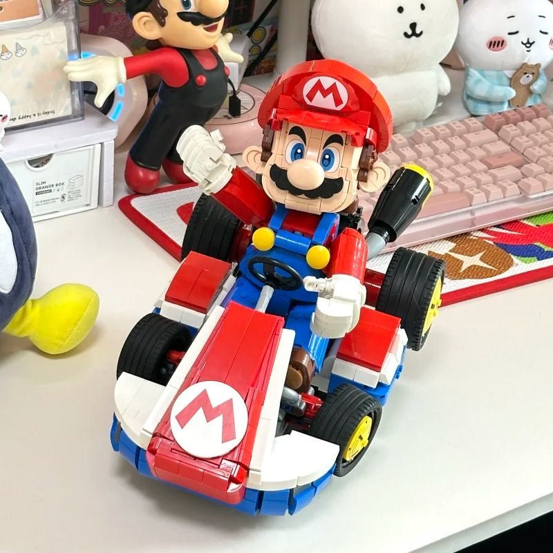 Mario Kart Building Block Set – Large-Scale Mario Figure with Iconic Racing Kart