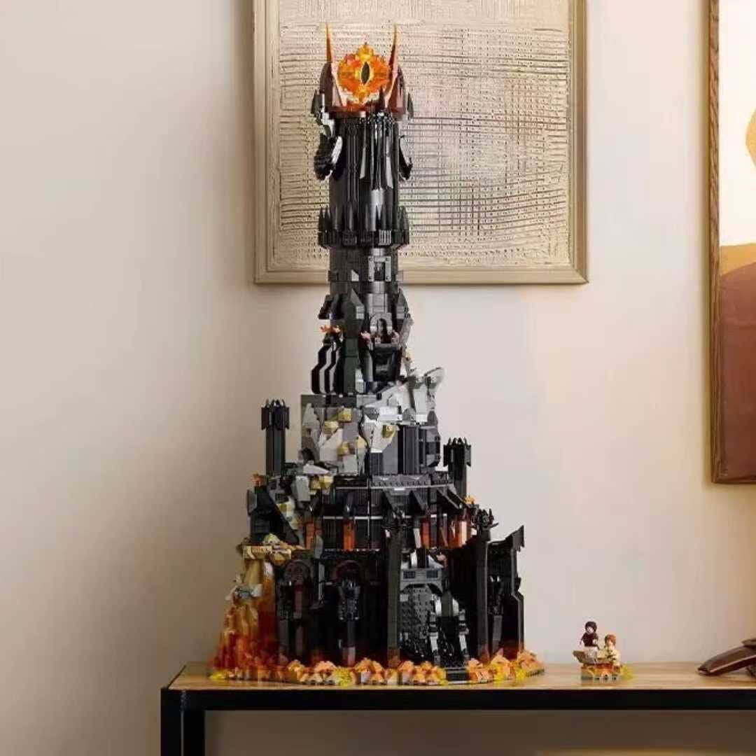 Lord of the Rings: Barad-dûr Dark Tower Building Block Set – 5471 Pcs | Light-Up Eye of Sauron | 5-Floor Interior