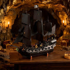 Black Pearl Pirate Ship Building Block Set – 2862 Pcs | Full Black Sails | Multiple Minifigures & Rowboat
