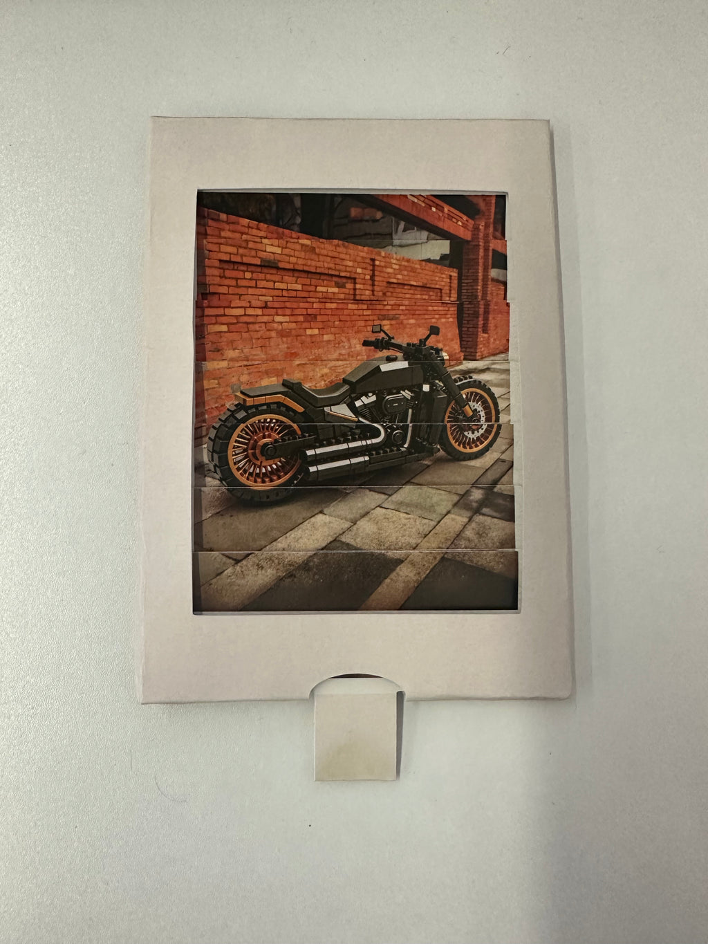 Sliding Reveal Greeting Card – Custom Brick vs. Original Photo