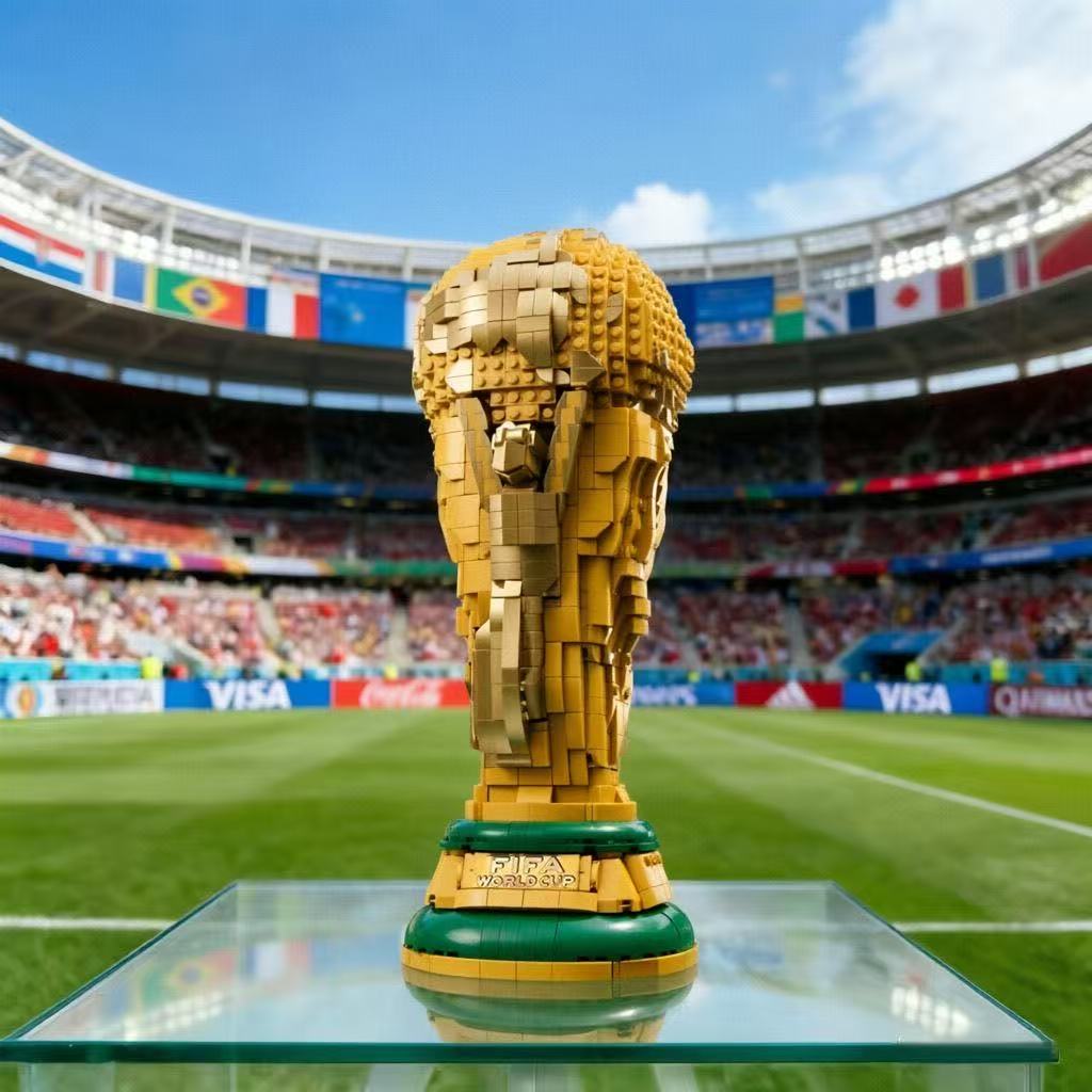 2842pcs FIFA World Cup Trophy Replica Building Kit | Gold Champion Cup 3D Brick Model | Best Gift for Football Fans 2026