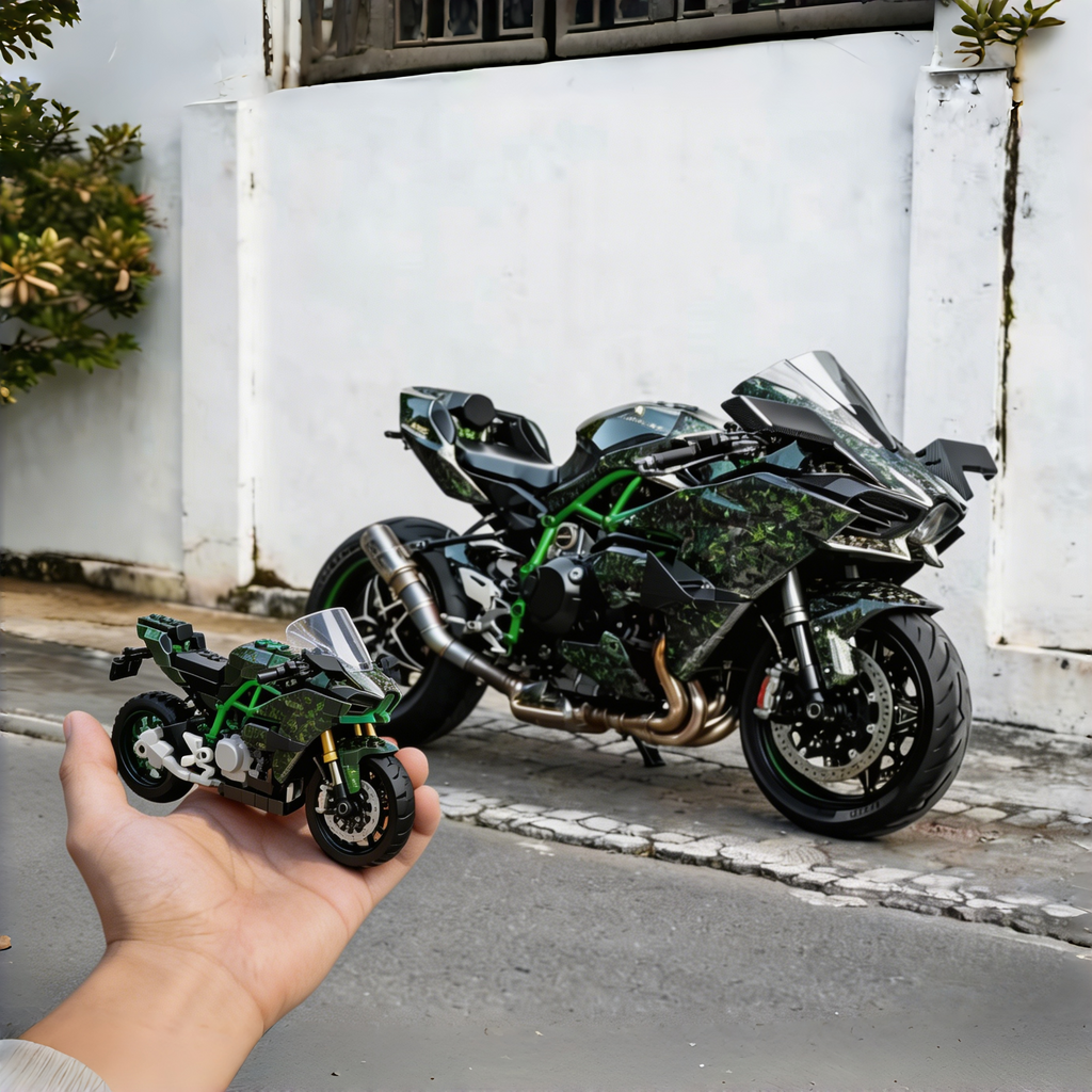 Custom Motorcycle Brick Set — Built From Your Photo