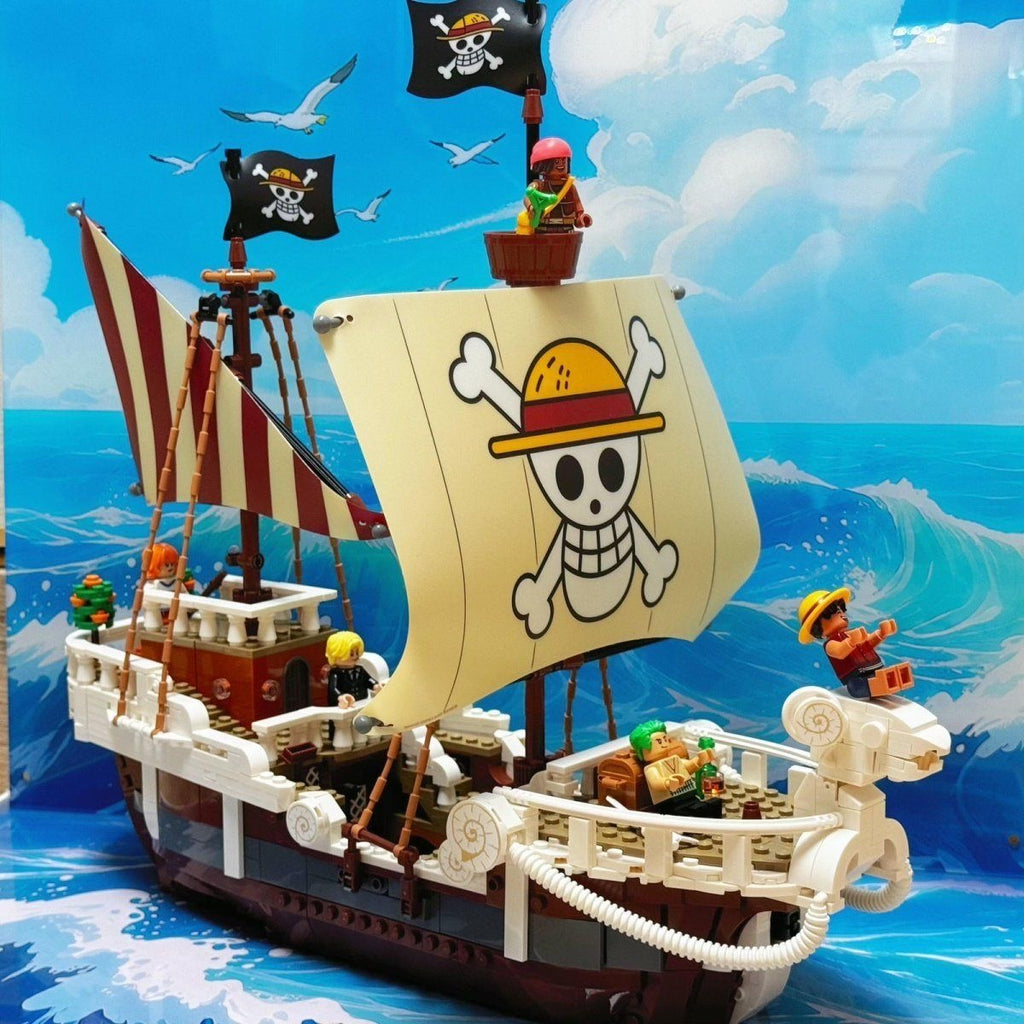 One Piece Going Merry Pirate Ship Building Block Set – 1376 Pcs | 6 Minifigures | Netflix Series