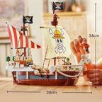 One Piece Going Merry Pirate Ship Building Block Set – 1376 Pcs | 6 Minifigures | Netflix Series