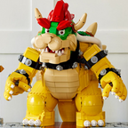 The Mighty Bowser Building Block Set – Super Mario Villain Statue with Torch Pillars & Mini Figure