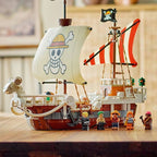 One Piece Going Merry Pirate Ship Building Block Set – 1376 Pcs | 6 Minifigures | Netflix Series